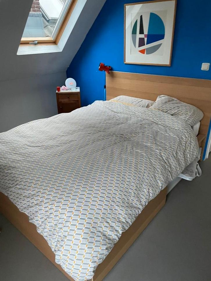 IKEA bed 140cm x 200cm, Huis en Inrichting, Slaapkamer | Bedden, Zo goed als nieuw, Twijfelaar, 140 cm, 200 cm, Hout, Overige kleuren