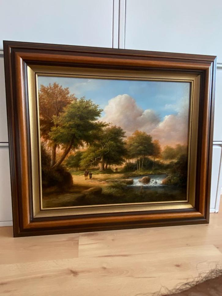 Prachtig landschap schilderij Thomas Heesakkers, Antiek en Kunst, Kunst | Schilderijen | Klassiek, Ophalen of Verzenden