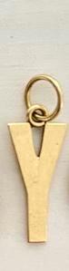Echt gouden 585 letter Y hanger, Sieraden, Tassen en Uiterlijk, Piercings, Verzenden, Zo goed als nieuw, Goud