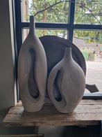 2x stenen grote xxl vazen sober sleets, Ophalen of Verzenden, Zo goed als nieuw, Overige kleuren