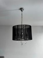 Elegante zwarte lamp met kristallen voor de hoogste bieder, Ophalen of Verzenden, Gebruikt, Metaal