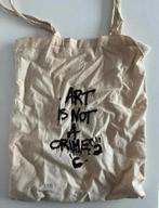 Leuke tas met print - 'Art is not a crime', Ophalen, Gebruikt, Beige, Shopper
