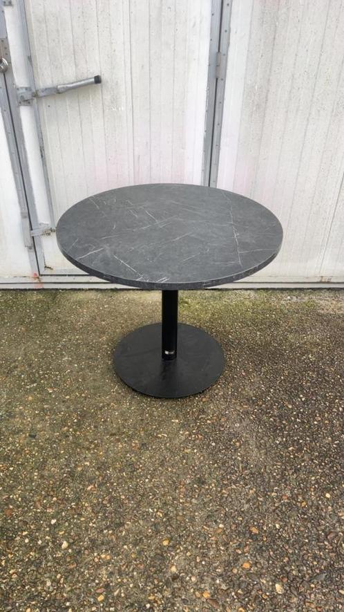 3 marmerlook zwart horeca bistro restaurant tafel rond 90 cm, Antiek en Kunst, Antiek | Meubels | Tafels, Ophalen
