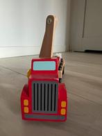 Magneet houten kraanwagen met auto’s, Ophalen, Zo goed als nieuw