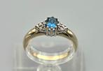 Gouden ring met edelsteen topaas en diamant. 2025/498.