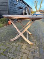 Teak tuintafel - opklapbaar - 120 cm diameter, Tuin en Terras, Tuintafels, Ophalen, Gebruikt, Rond, Teakhout