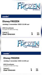 Disney Frozen musical 2 kaarten 2 nov, Twee personen, November
