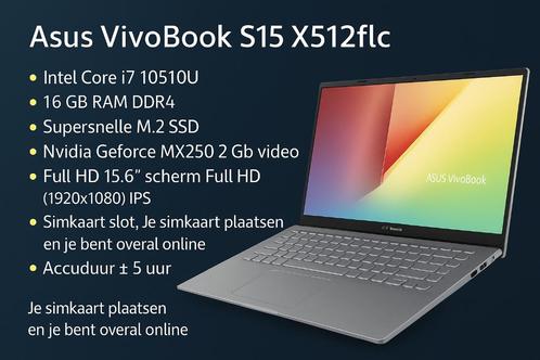 ZGAN Asus Core i7 + 16 Gb + M2 SSD + Startklaar + Garantie, Computers en Software, Windows Laptops, Zo goed als nieuw, 15 inch