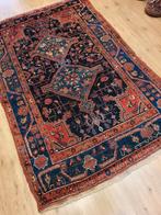 Vintage handgeknoopt perzisch tapijt hamadan antiek 216x140, Info@SlatsAntiek.nl, 100 tot 150 cm, Perzisch, 200 cm of meer
