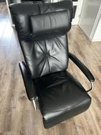 Zgan Fauteuil relax stoel zwart leer, Minder dan 75 cm, Modern, Leer, Ophalen of Verzenden