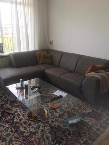 Zachte leren hoekbank 