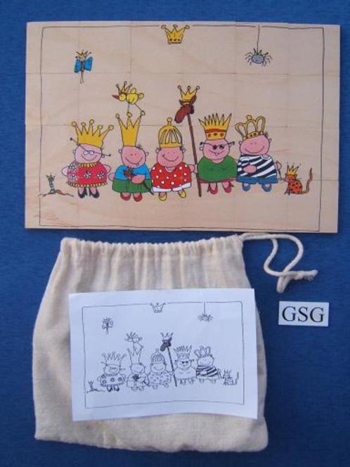 Koningspuzzel nr. 17004-02 (Jan Bibejan), Kinderen en Baby's, Speelgoed | Houten speelgoed, Zo goed als nieuw, Overige typen, Ophalen of Verzenden