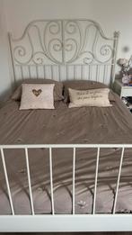 İkea Leivrik bed wit 140x200 metaal inclusief matras, Ophalen, Wit, Tweepersoons, 140 cm