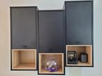 Wandkast mat zwart eikenhout look 3x, Huis en Inrichting, Kasten | Wandmeubels, Overige materialen, 25 tot 50 cm, Minder dan 150 cm