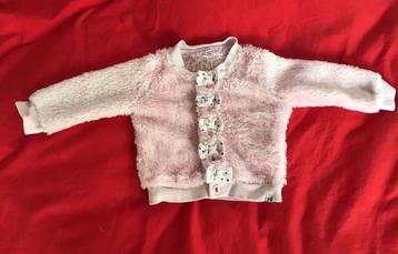 Z8 warm zachte truitje roze met strikjes baby maat 56 beschikbaar voor biedingen