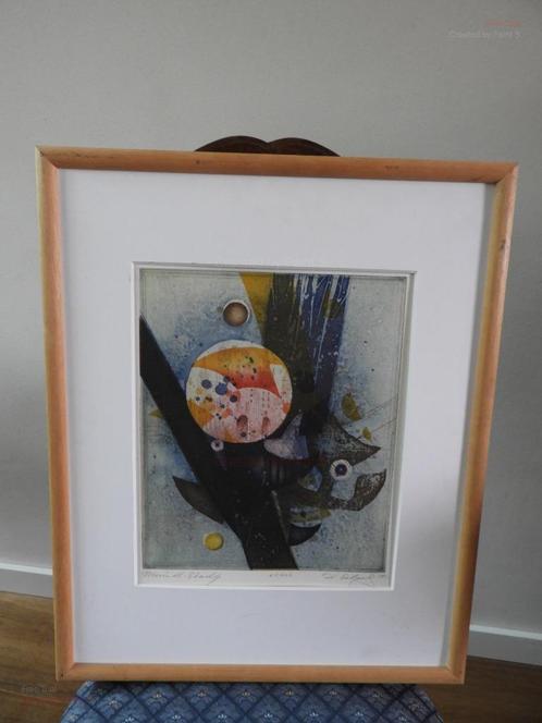 Kleurenets - Gesigneerd - Dieter Eckert - Meine kleine Stadt, Antiek en Kunst, Kunst | Etsen en Gravures, Ophalen of Verzenden