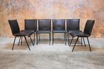 ZGANieuw! 6 donkerbruine leren Topform design stoelen, Huis en Inrichting, Stoelen, Bruin, Design, Ophalen of Verzenden, Zo goed als nieuw