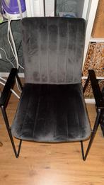3 antraciet Goossens velvet eetkamerstoelen, Huis en Inrichting, Ophalen, Gebruikt, Drie, Stof