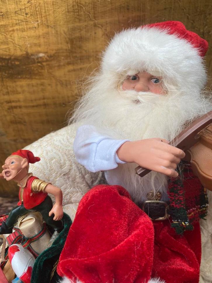 Vintage Kerstman - Speelt vioolmuziek!, Diversen, Kerst, Zo goed als nieuw, Ophalen of Verzenden