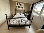 IKEA Zwart Spijlenbed Metaal 140x200, Ophalen, Zwart, Tweepersoons, 140 cm