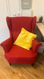 Gratis Rode fauteuil, Huis en Inrichting, Fauteuils, Ophalen, Gebruikt, 75 tot 100 cm, Stof