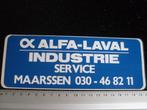 sticker alfa-laval logo industrie service maarssen, Verzenden, Zo goed als nieuw, Bedrijf of Vereniging
