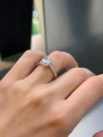 18KT Wit Goud - 1.55ct Lab Diamanten Radiant - Vrouwen Ring, Sieraden, Tassen en Uiterlijk, Ringen, Ophalen, Wit, Nieuw, 17 tot 18