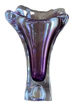 Glazen paarse vaas, Gebruikt, Overige kleuren, Ophalen of Verzenden, Glas