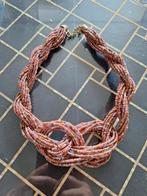 Vintage Kralen Ketting, Sieraden, Tassen en Uiterlijk, Kettingen, Ophalen of Verzenden, Gebruikt, Bruin, Overige materialen