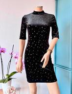 LOAVIES jurkje maat S - gouden sterren - zwart fluweel, Zwart, Ophalen of Verzenden, Maat 36 (S), Boven de knie