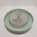Grote vintage plafondlamp met glazen kap, Huis en Inrichting, Lampen | Plafondlampen, Ophalen, Gebruikt, ., Vintage