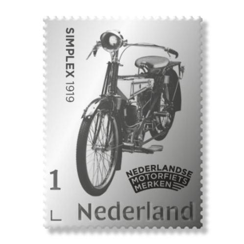 Postzegel met zilver – Nederlandse motorfietsmerken – Simple, Postzegels en Munten, Postzegels | Nederland, Postfris, Na 1940