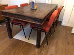 Tafel koloniaal hout 6 personen, Huis en Inrichting, Tafels | Eettafels, 50 tot 100 cm, Gebruikt, Rechthoekig, Ophalen of Verzenden