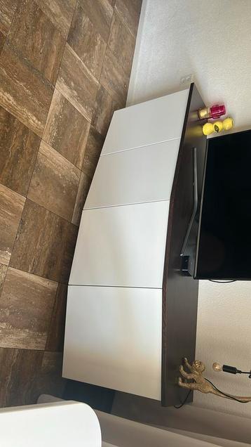 Televisiemeubel wit donker hout eiken look