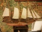 GEWELDIG OUD EIGEN BOUW HOUTEN MODELSCHIP TOPSTAAT 105X75 CM, Hobby en Vrije tijd, Modelbouw | Boten en Schepen, Zo goed als nieuw