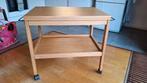 Houten serveerwagen / Bijzettafel met Uitklapbaar Blad, Ophalen