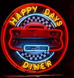 FIFTIES SIXTIES NEONVERLICHTNG HAPPY DAYS DINER MET AUTO, Verzamelen, Ophalen, Nieuw