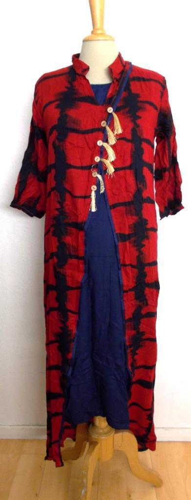 Oosterse/India handmade jurk van Nour Couture! S, Kleding | Dames, Jurken, Zo goed als nieuw, Maat 36 (S), Blauw, Onder de knie