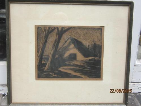 Aart van DOBBENBURGH, 1899/1988, Litho Erf met Boomen, Antiek en Kunst, Kunst | Litho's en Zeefdrukken, Ophalen of Verzenden