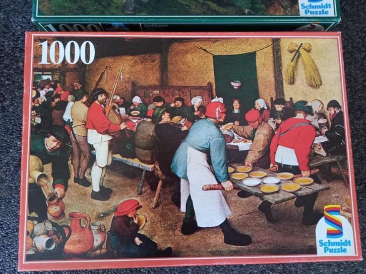 * Puzzel Schmidt Pieter Brueghel boerenbruiloft 1000 st *, Hobby en Vrije tijd, Denksport en Puzzels, Gebruikt, Legpuzzel, 500 t/m 1500 stukjes
