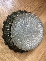 Vintage plafondlamp | Rudolf Zimmerman | Glashutte Limburg, Ophalen of Verzenden, Zo goed als nieuw, Glas, Hollywood regency flush mount