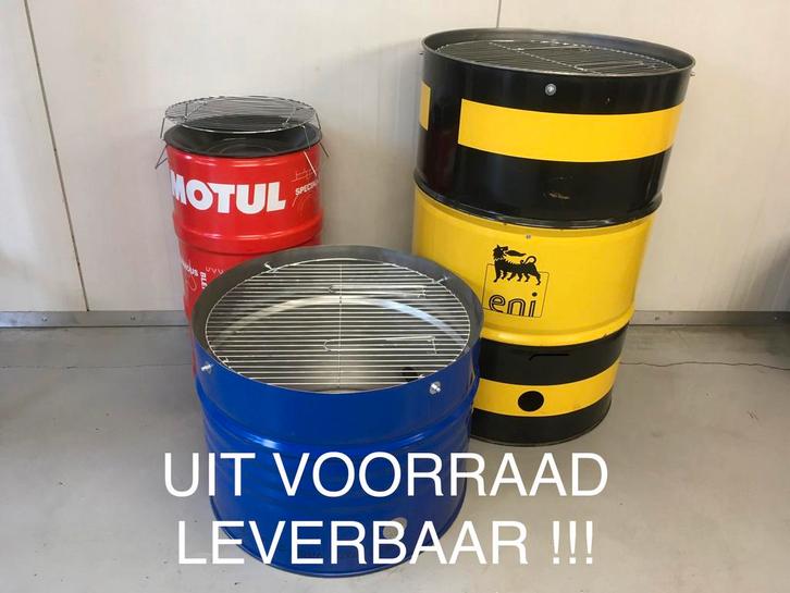 BBQ Vuurton Stookton in een Barrel Olieton Olievat Oliedrum, Tuin en Terras, Houtskoolbarbecues, Nieuw, Ophalen of Verzenden