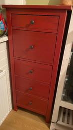 IKEA Hemnes ladekast 5 lades 53x37x120 rood, Ophalen, Gebruikt, 5 laden of meer, 100 tot 150 cm