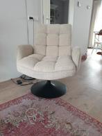 Witte stoffe fauteuil, Huis en Inrichting, Fauteuils, Ophalen, Zo goed als nieuw, 75 tot 100 cm, 50 tot 75 cm