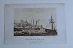 HELLEVOETSLUIS Mooie AQUATINT ingang HAVEN Gravure 1790 GU4, Verzenden