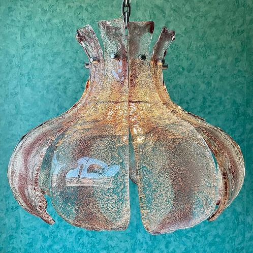 XL Vintage 70’s Carlo Nason Mazzega Murano Hanglamp. Ø 50CM, Huis en Inrichting, Lampen | Plafondlampen, Zo goed als nieuw, Glas