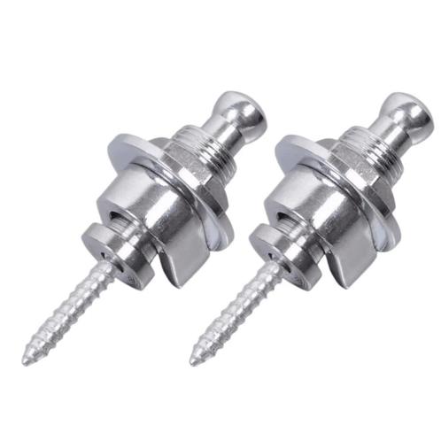 (2pcs) bass guitar locking strap buttons chrome, Muziek en Instrumenten, Instrumenten | Onderdelen, Nieuw, Elektrische gitaar