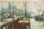 Ansichtkaart Amsterdam naar aquarel J. Setelik, Ophalen of Verzenden, 1940 tot 1960, Gelopen, Noord-Holland