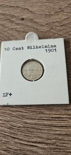 Zilveren 10 cent 1901 zf+ wilhelmina mooi muntje, Postzegels en Munten, Munten | Nederland, Zilver, Ophalen of Verzenden, 10 cent