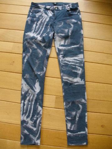 H&M skinny broek blauw grijze vegen maat 38 beschikbaar voor biedingen